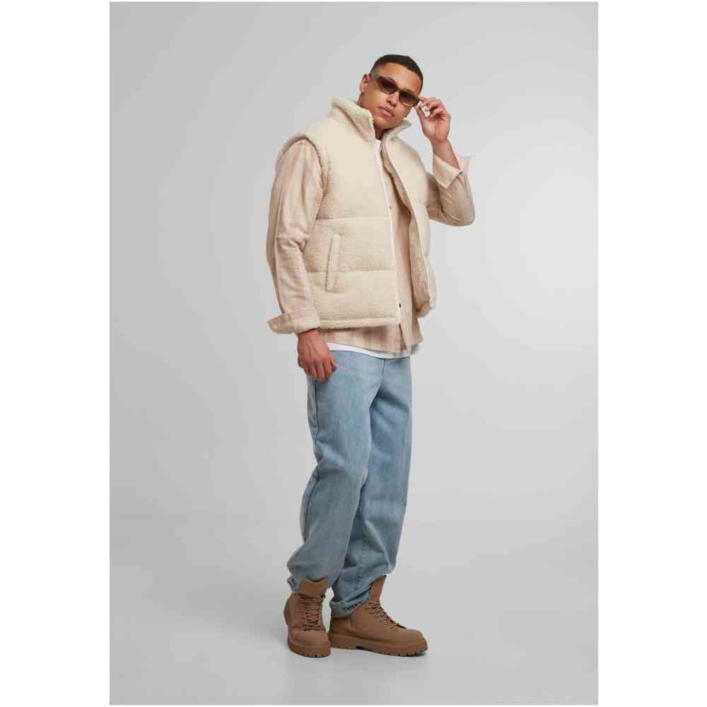 Urban Classics - Basic Teddy Puffer Mouwloos jacket - Creme
